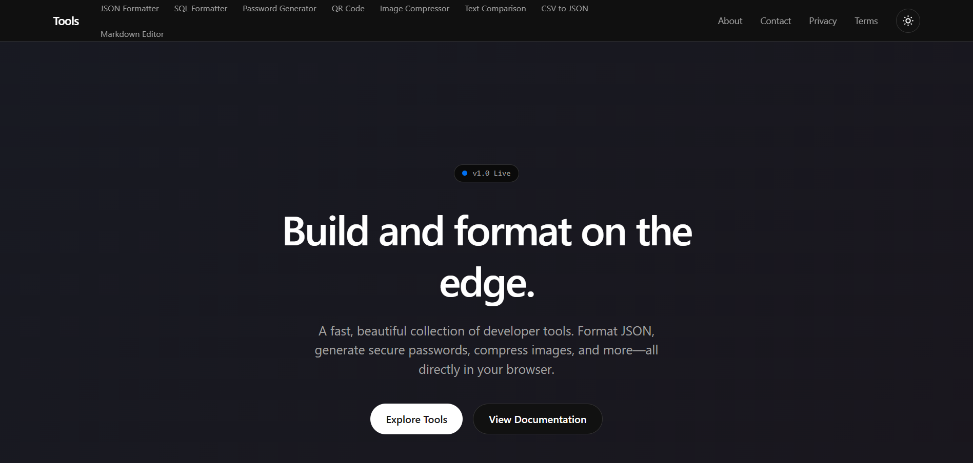 Tools Hub — free online developer tools suite