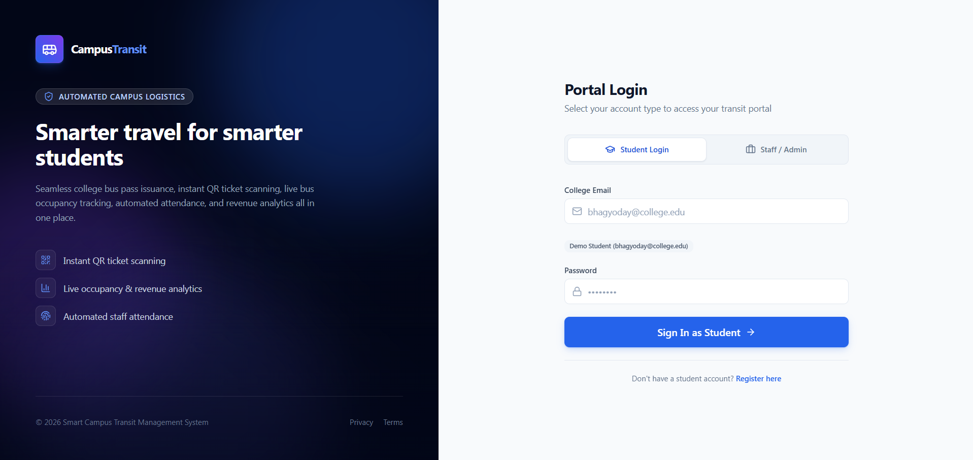CampusTransit — smart bus management system